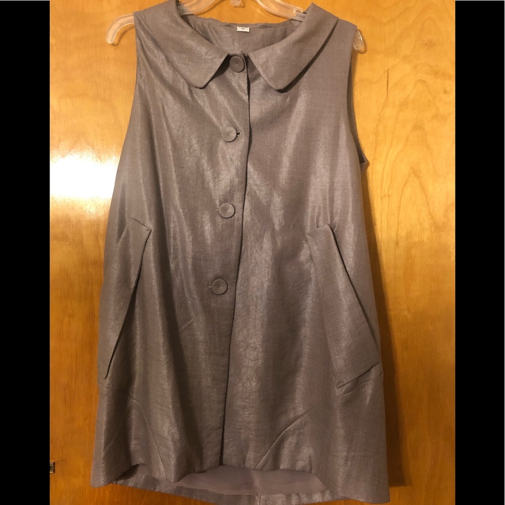 Taupe Babydoll Bubble Vest Dress w/Pockets Medium - Unknown Brand